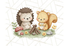 Hedgehog &amp; Friends PNG, Cute Woodland Animals Clipart Product Image 5