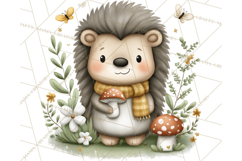 Hedgehog &amp; Friends PNG, Cute Woodland Animals Clipart Product Image 3