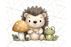 Hedgehog &amp; Friends PNG, Cute Woodland Animals Clipart Product Image 2