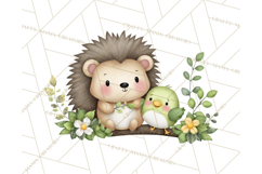 Hedgehog &amp; Friends PNG, Cute Woodland Animals Clipart Product Image 3