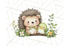 Hedgehog & Friends PNG, Cute Woodland Animals Clipart Product Image 3