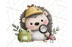 Hedgehog &amp; Friends PNG, Cute Woodland Animals Clipart Product Image 4