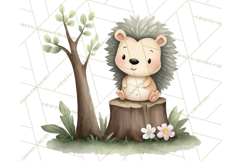 Hedgehog &amp; Friends PNG, Cute Woodland Animals Clipart Product Image 5
