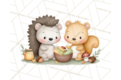 Hedgehog &amp; Friends PNG, Cute Woodland Animals Clipart Product Image 4