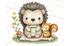 Hedgehog &amp; Friends PNG, Cute Woodland Animals Clipart Product Image 3