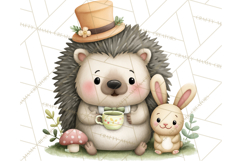 Hedgehog &amp; Friends PNG, Cute Woodland Animals Clipart Product Image 5