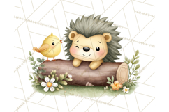 Hedgehog &amp; Friends PNG, Cute Woodland Animals Clipart Product Image 3