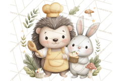 Hedgehog &amp; Friends PNG, Cute Woodland Animals Clipart Product Image 5
