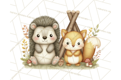 Hedgehog &amp; Friends PNG, Cute Woodland Animals Clipart Product Image 5