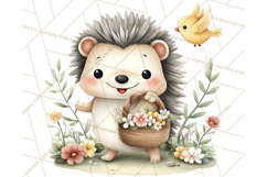 Hedgehog &amp; Friends PNG, Cute Woodland Animals Clipart Product Image 3
