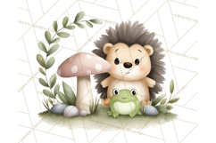 Hedgehog &amp; Friends PNG, Cute Woodland Animals Clipart Product Image 4
