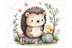 Hedgehog &amp; Friends PNG, Cute Woodland Animals Clipart Product Image 2