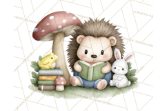 Hedgehog &amp; Friends PNG, Cute Woodland Animals Clipart Product Image 5