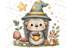 Hedgehog &amp; Friends PNG, Cute Woodland Animals Clipart Product Image 2