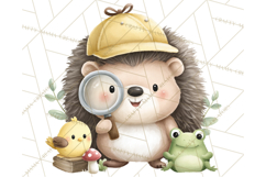 Hedgehog &amp; Friends PNG, Cute Woodland Animals Clipart Product Image 3