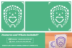 Little Hedgehog with Heart Quills Papercut Card Template Product Image 2