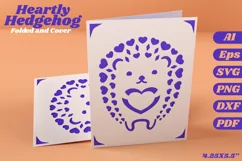 Little Hedgehog with Heart Quills Papercut Card Template Product Image 1
