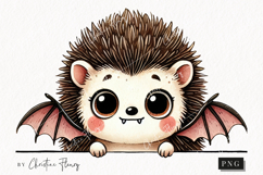 Cute Halloween Hedgehog Peeking | Halloween PNG Product Image 1
