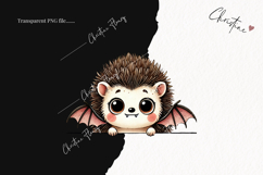 Cute Halloween Hedgehog Peeking | Halloween PNG Product Image 2