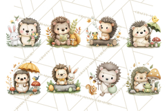 Hedgehog &amp; Friends PNG, Cute Woodland Animals Clipart Product Image 7