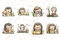 Hedgehog &amp; Friends PNG, Cute Woodland Animals Clipart Product Image 2