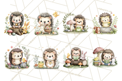 Hedgehog &amp; Friends PNG, Cute Woodland Animals Clipart Product Image 5