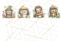 Hedgehog &amp; Friends PNG, Cute Woodland Animals Clipart Product Image 8