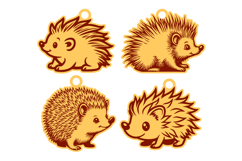 4x Hedgehog Keychain Laser Cut Template Earrings Product Image 2