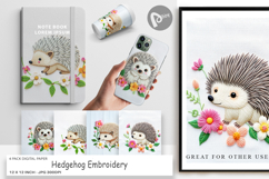 Digital Paper Hedgehog Embroidery Product Image 1