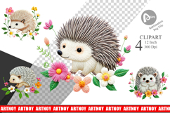 Hedgehog Embroidery Clipart Product Image 1