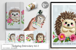 Digital Paper Hedgehog Embroidery Product Image 1
