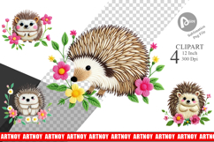 Hedgehog Embroidery Clipart Product Image 1