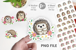 Hedgehog Embroidery Sticker Product Image 1