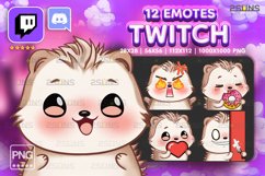 Hedgehog Chibi EMOTES 12, Twitch Emotes Pack, Discord Emotes Product Image 1