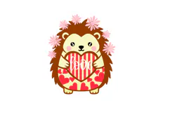 Love Hedgehog Layered Paper Cut and Laser Cut SVG Design Product Image 2
