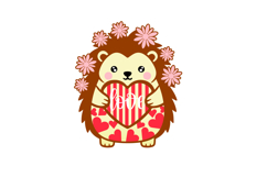Love Hedgehog Layered Paper Cut and Laser Cut SVG Design Product Image 3