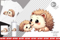 Hedgehog Mother&#039;s Day Clipart Product Image 1