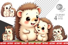 Hedgehog Mother&#039;s Day Clipart Product Image 1
