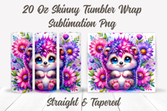 Hedgehog Tumbler Wrap Sublimation, Cute Floral Tumbler Wrap Product Image 2