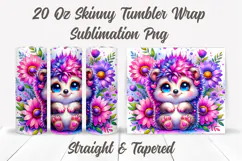 Hedgehog Tumbler Wrap Sublimation, Cute Floral Tumbler Wrap Product Image 2