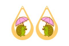 Hedgehog Earring, Spring Animal Earrings, Laser Cut SVG Product Image 2