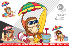Summer Hedgehog Clipart Product Image 1