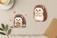 Cozy hedgehog sublimation | Cute funny hedgehog clipart PNG Product Image 1