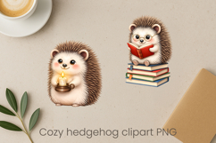 Cozy hedgehog sublimation | Cute funny hedgehog clipart PNG Product Image 1