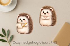 Cozy hedgehog sublimation | Cute funny hedgehog clipart PNG Product Image 1
