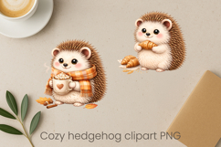 Cozy hedgehog sublimation | Cute funny hedgehog clipart PNG Product Image 1