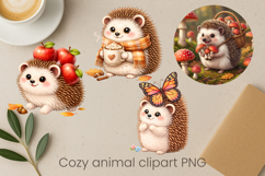 Cozy animal clipart | Character animal sublimation bundle Product Image 3