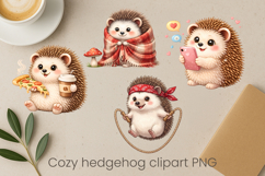 Cozy hedgehog sublimation | Cute hedgehog clipart bundle Product Image 3