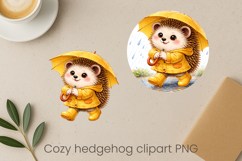 Cozy hedgehog sublimation | Cute funny hedgehog clipart PNG Product Image 1
