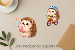 Cozy hedgehog sublimation | Cute funny hedgehog clipart PNG Product Image 1